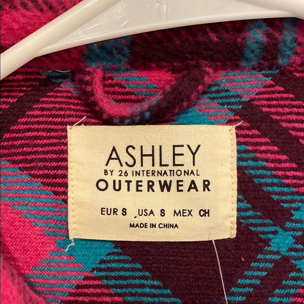 Plaid Women’s Jacket- Pink and Teal - Picture 4 of 4